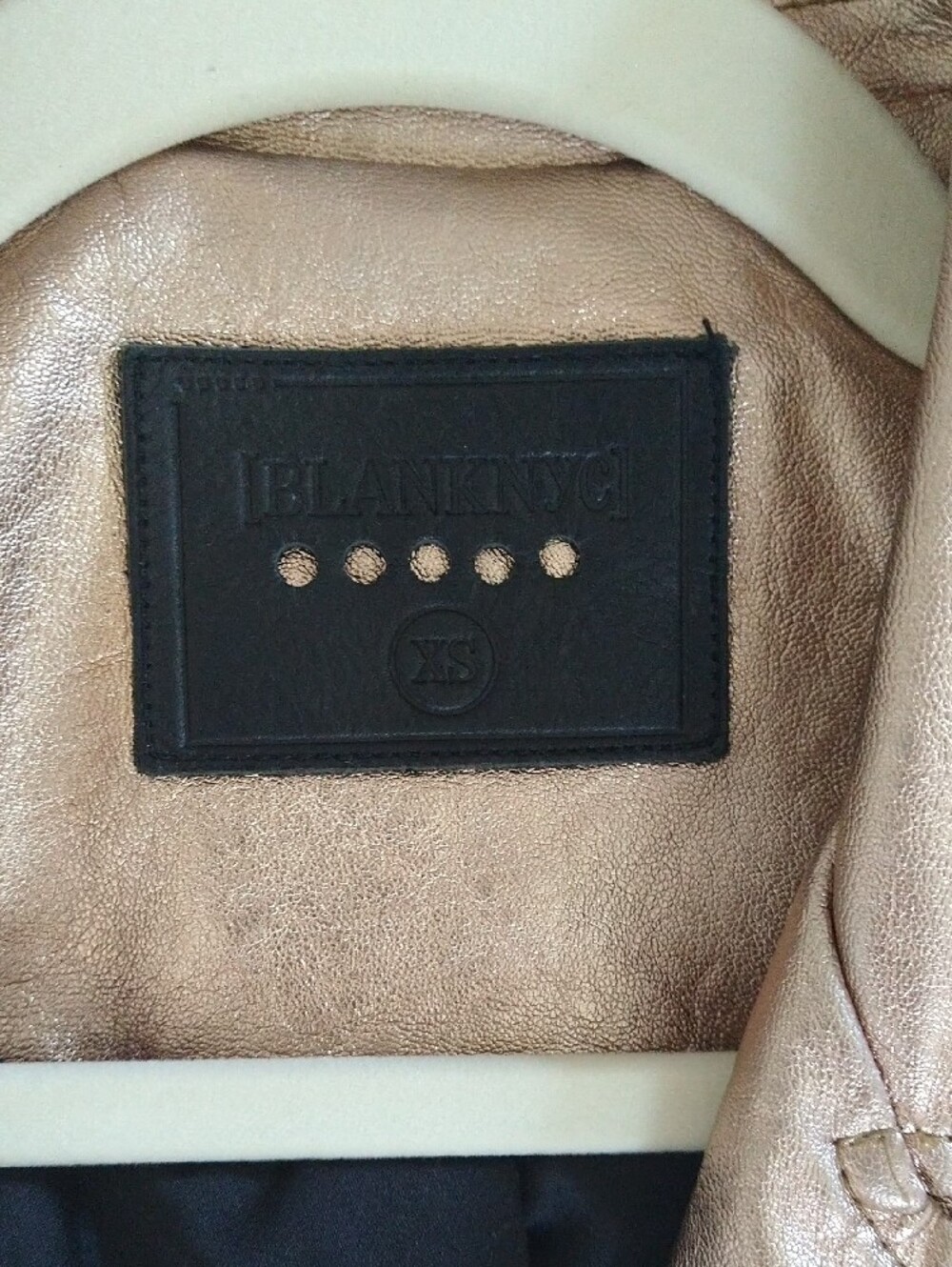 Blank NYC Beige & Metallic Rose Gold Nude Tan Leather Moto Jackets Bundle - Picture 6 of 7